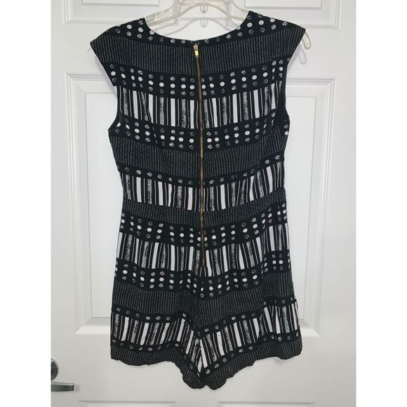 AMBAR Romper Dots Stripes Black White Size S Small - Picture 2 of 4
